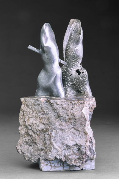 Duell, Plastik, Otto Berndt Steffen, 1982, Zinn
