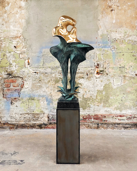 Phönix aufrecht, Plastik, Otto Berndt Steffen, 2023, Bronze